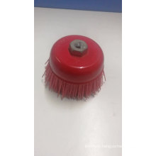 USA Hot Selling 100mm Red Nylon Filament Abrasive Cup Brush for Metal Polishing